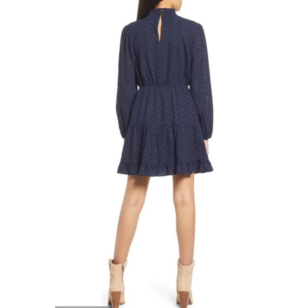 LOST + WANDER Sunday Funday Eyelet Detail Long Sleeve Cotton Minidress M NWT - Picture 2 of 14